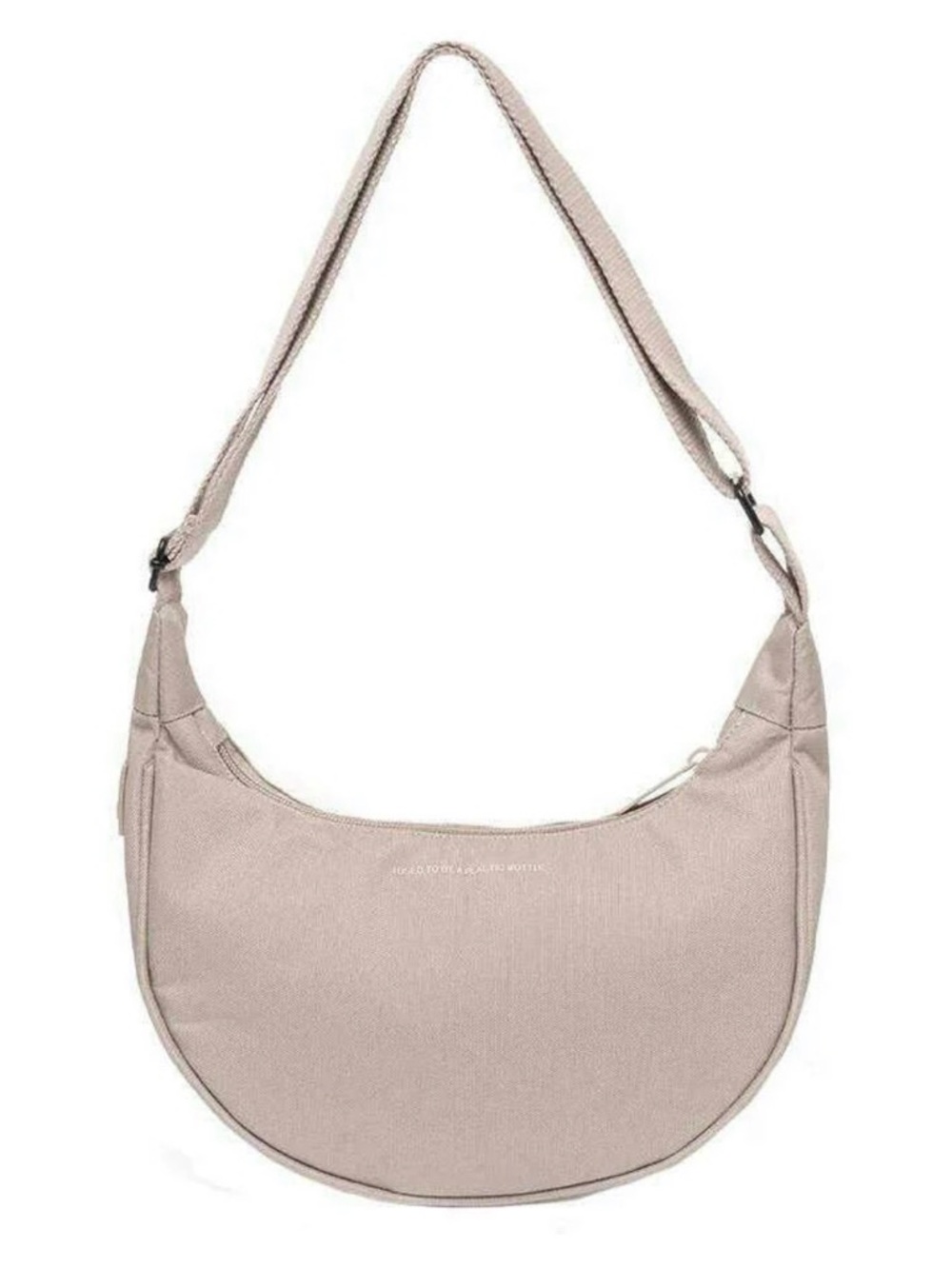 Womens Crescent Shoulder Bag in Light Beige